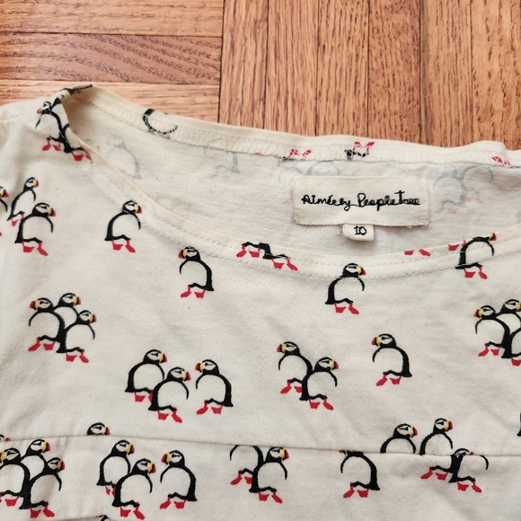 People Tree Puffin Peplum Cream Jersey Dress size S - Picture 4 of 8